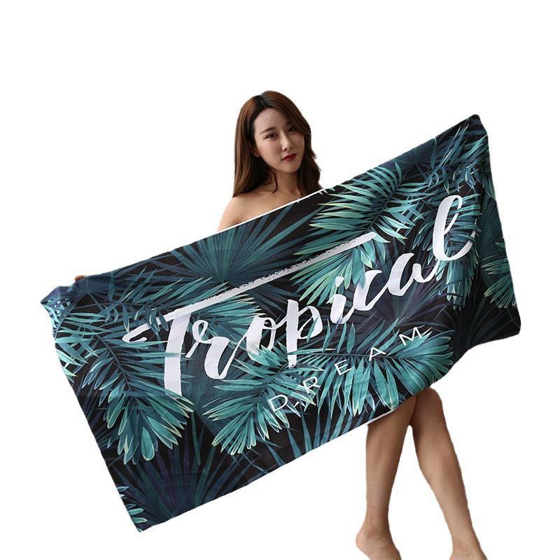 Custom Printed Microfiber Beach Towel Quick Dry Sports Swimming Pool Outdoor Travel Yoga Gym Sun Protection Double Sided Plush Bath