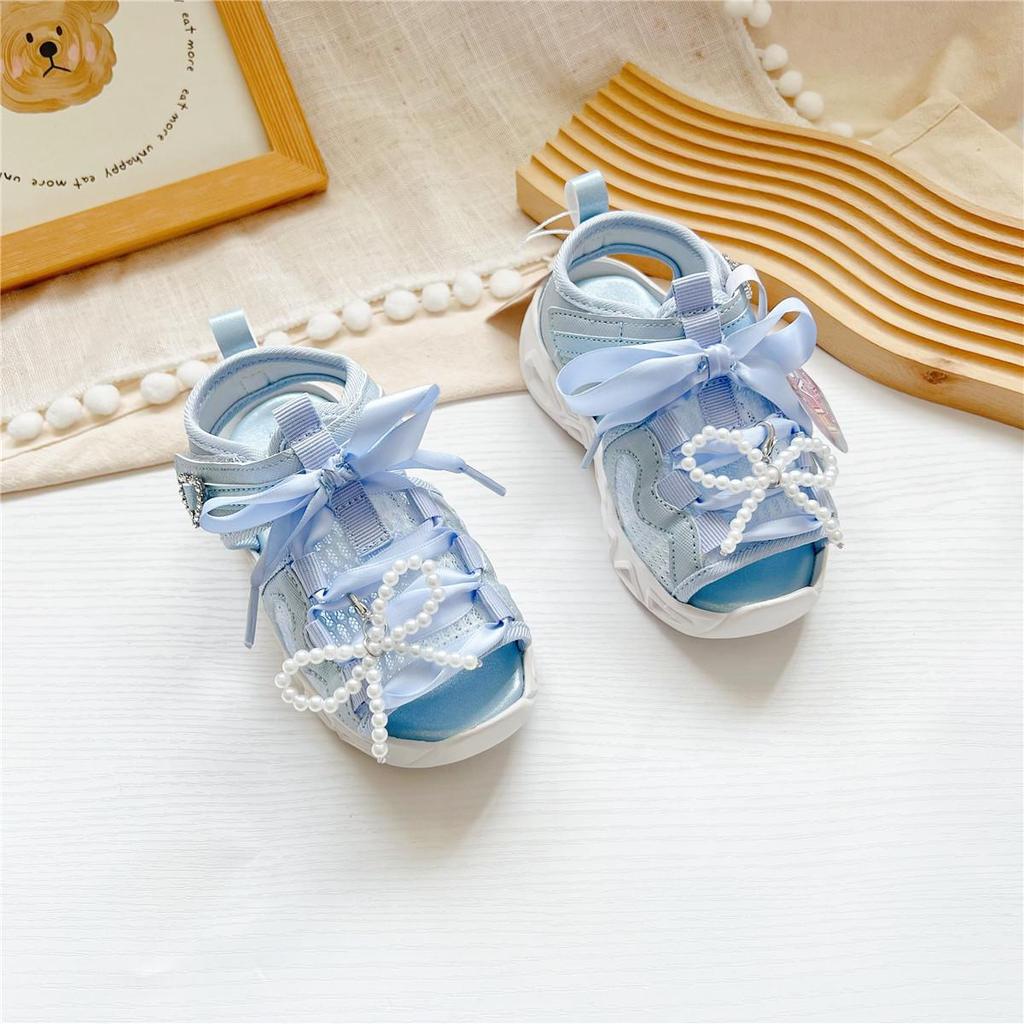 Japanese Light-Up Bowknot Velcro Sandals for Girls