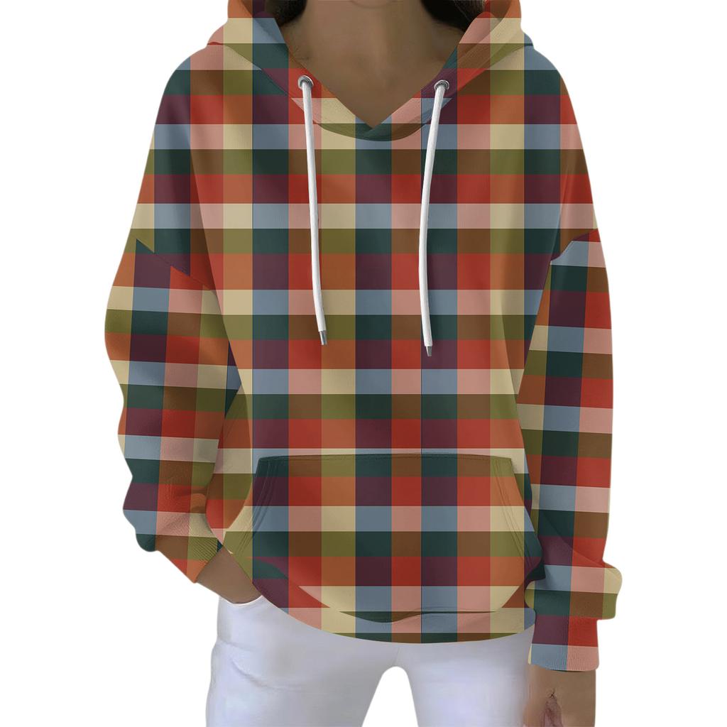 Women's Fashion Casual Hooded Loose Printed Long Sleeve Sweatshirt