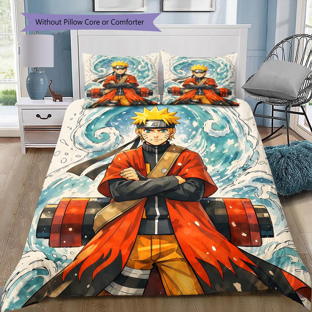 Naruto Uzumaki Daily Growth Bedding Set, 1 Duvet Cover & 2 Pillowcases, Home Decor, Perfect Gift for Naruto Fans
