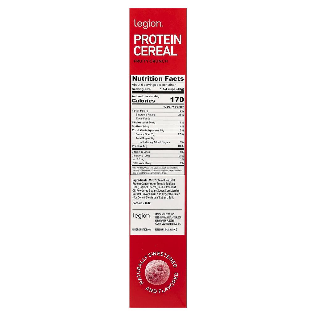 Legion Athletics Protein Cereal, Fruity Crunch, 8.46 Oz (240 G)