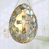Yousheng Easter Egg Suncatcher 2D Acrylic Egg Shape Sun Catcher Window Hanging Decoration with Chain for Porch Garden Religious Home Decor