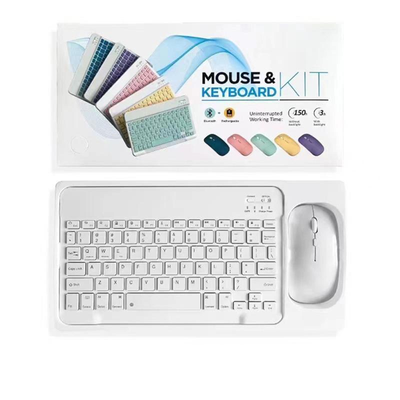 Mini Wireless Bluetooth-compatible Keyboard Mouse Set Rechargeable Compatible For Android Ios