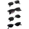 Sheomy Unisex Combo Offer Pack of 4 Shades Glasses Pathan Sunglasses Rectangle Retro Vintage Narrow Women::Men ,MKN-388