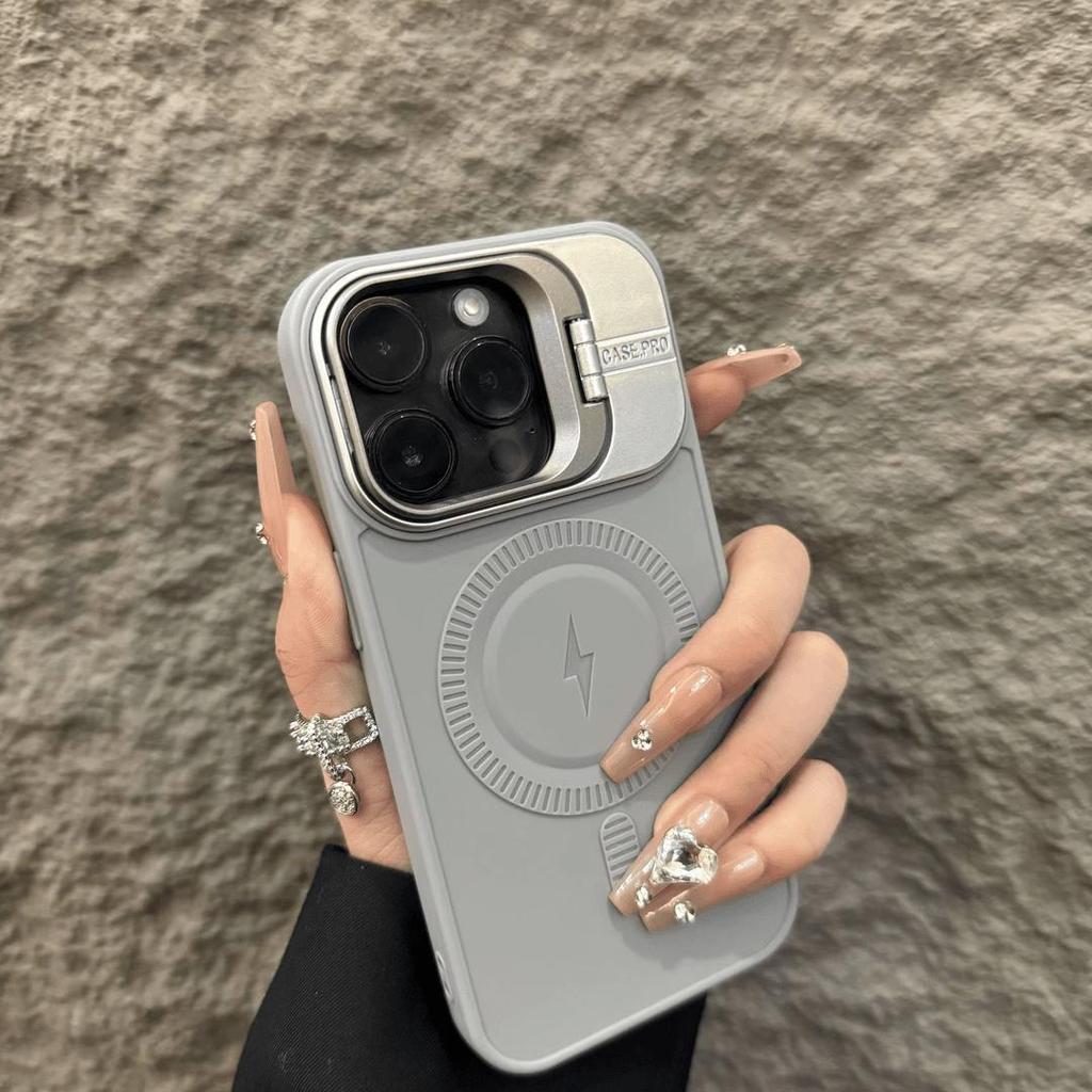 Многофункциональный чехол-книжка с подставкой, подходит для iPhone 16/15/14, матовый, из мягкого силикона, с магнитной защитной крышкой Lightning