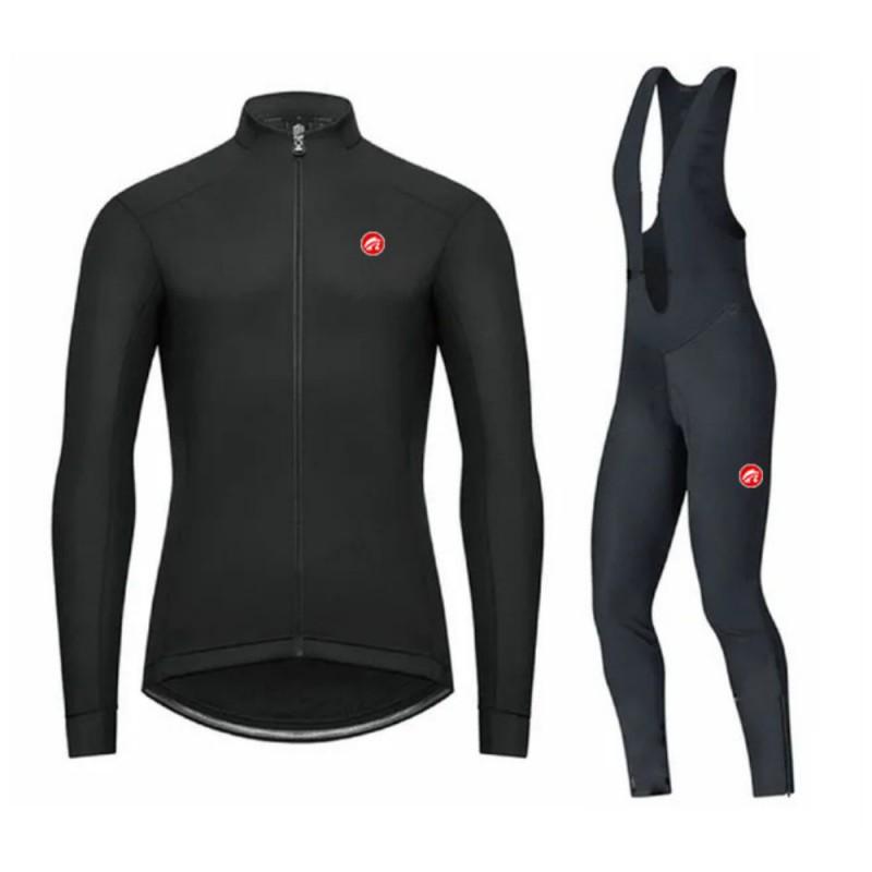 Long Sleeve Cycling Jersey Set Thermal Winter Bike Wear Road Men Women Quick Dry Cotton Blend