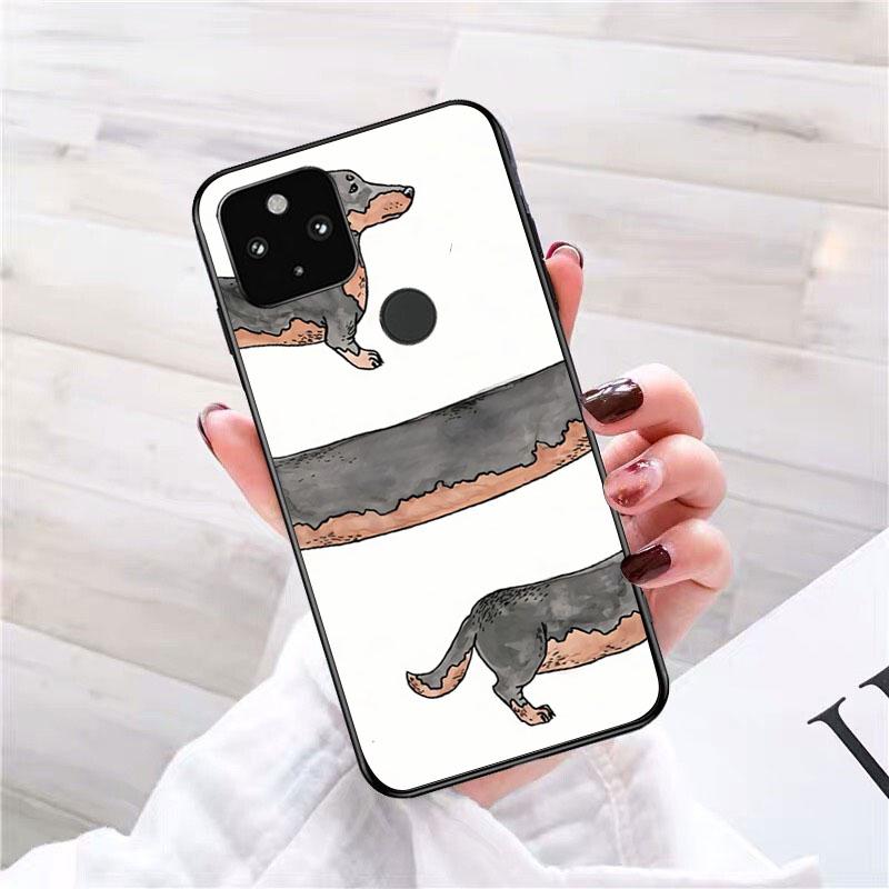 Милый мультяшный чехол для телефона с изображением таксы для Google Pixel 7 Pro 7 6 Pro 6A 5A 4A 3A Pixel 4 XL Pixel 5 6 4 3 XL 3A XL 2 XL
