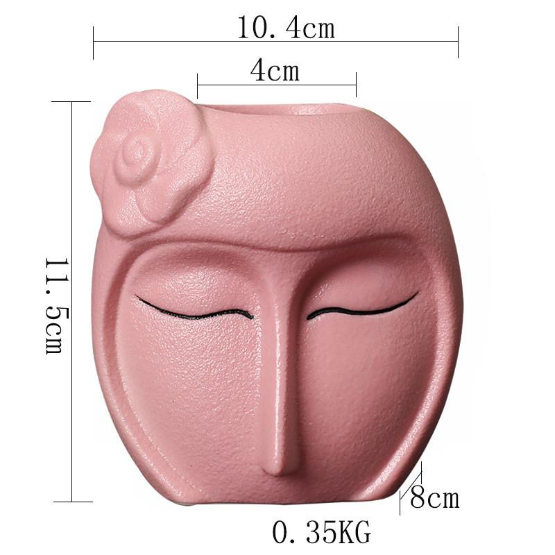 Керамическая ваза современный минималистский декор для дома аксессуары цветок суккулент цветочный горшок подарок студенту креативная ваза с рисунком лица DXUIALOI