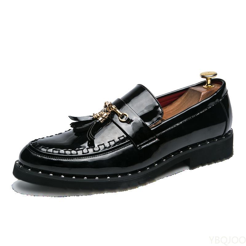 Fashion Men Leather Driving Shoes Tassel Black Blue Slip On Loafers Spring Summer Men Leather Moccasins Outdoor Club Pary Shoes Men