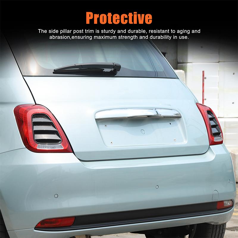 For Fiat 500 Abarth 595 695 2016-2025 ABS Car Rear Tail Light Decorative Panel Cover Sticker Exterior Accessories