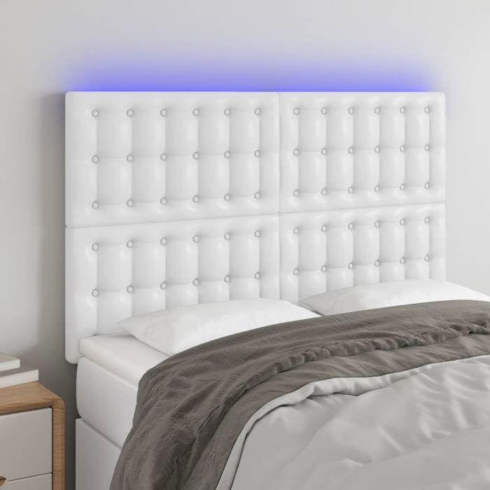 Tête de lit - MAISON EXCLUSIVE - 144x5x118/128 cm - Similicuir - LED intégrée - Bande LED découpable