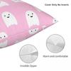 Pink Ghosts Pattern Square Pillow Cases Cute Halloween Cushion Cover Zippered Decor Pillowcase For Bed 18"