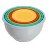 Набор из 10 пластиковых мисок для смешивания в ассортименте с крышками Прочные Не содержат БФА Подходят для мытья в посудомоечной машине Идеально для кухни Готовка Выпечка Салат