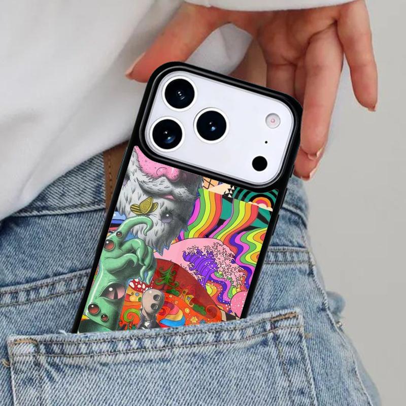 Хиппи Хиппи Психоделическое Искусство Чехол для Телефона для iPhone 16e 15 14 13 12 17 Pro Max Plus Air 17pro Чехол Coque