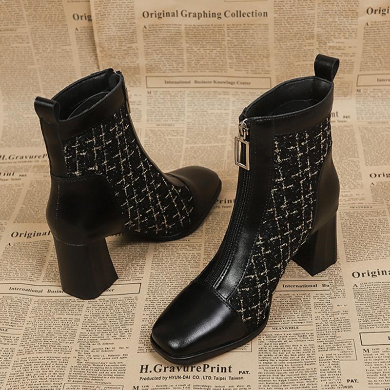 Модные женские ботильоны на высоком каблуке, массивная обувь, зимняя дизайнерская обувь для женщин 2024, тренд, обувь для ходьбы, туфли-лодочки, элегантные Mujer, зимние ботинки