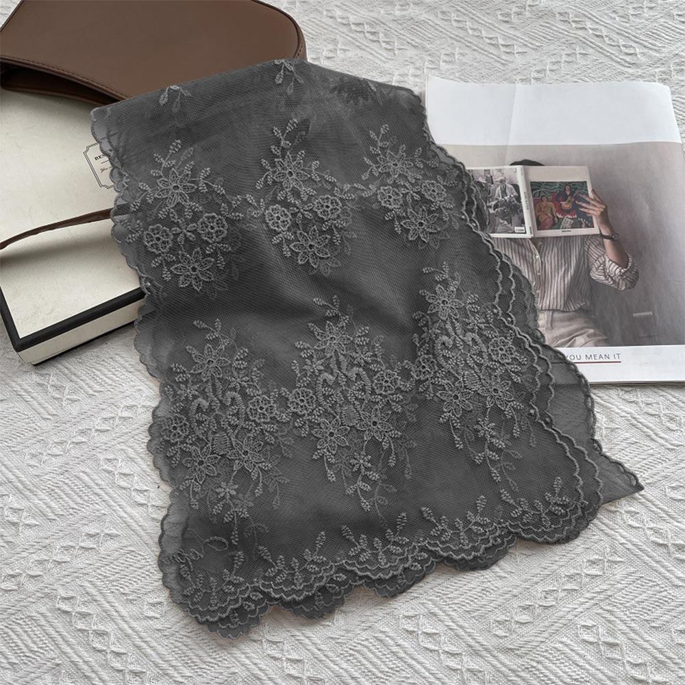 140×30cm Embroidered Headband Elegant Lace Scarf Versatile Neck Scarf for Women