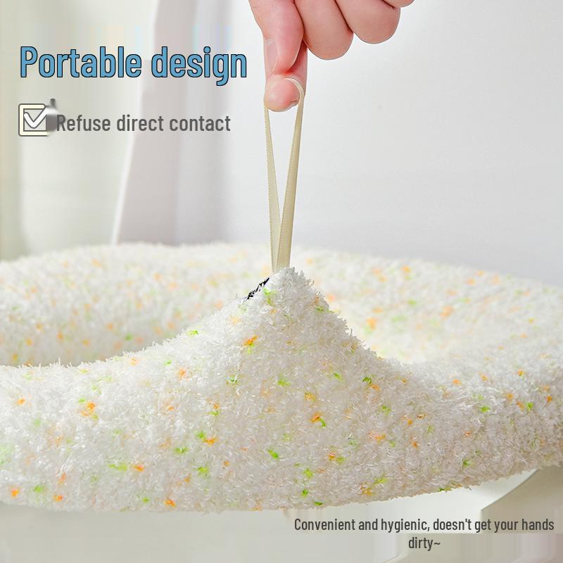 Мягкая бархатная накладка на сиденье унитаза большого размера с ручкой - Моющаяся, осенне-зимняя подушка