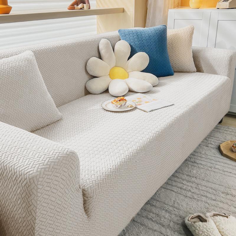 Вязаный эластичный чехол для дивана, универсальный чехол для шезлонга, плюшевая подушка для дивана, пылезащитный кожаный чехол для дивана