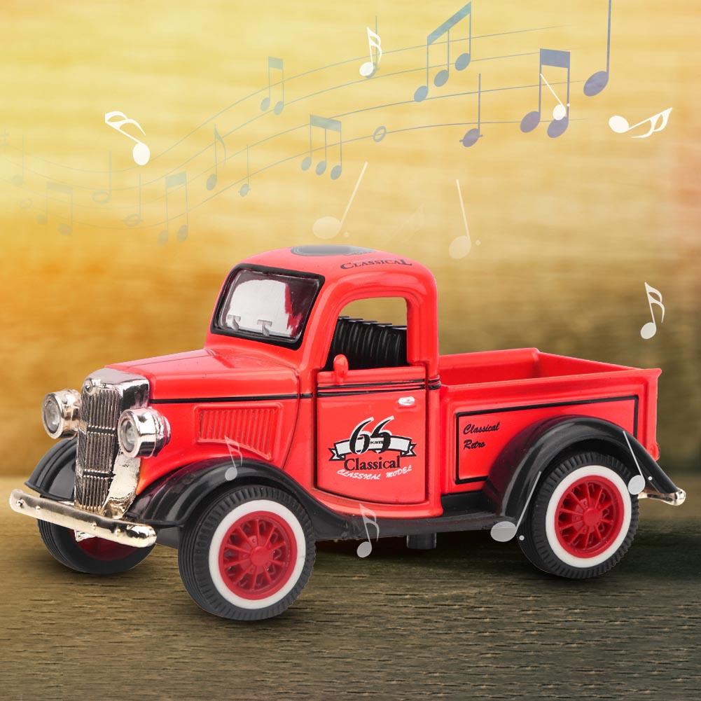 Игрушечная машина с оттяжкой из сплава Модель пикапа Литая игрушка Звуковая световая машинка Игрушки для транспортных средств(красный)