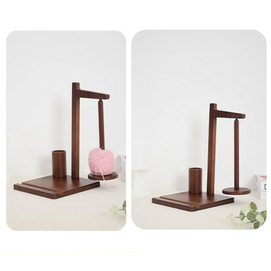 Деревянная стойка для катушек с пряжей и устойчивым основанием. Гладкие края без заусенцев. Универсальная стойка для распределителя клубков пряжи. Стойка для катушек с пряжей.
