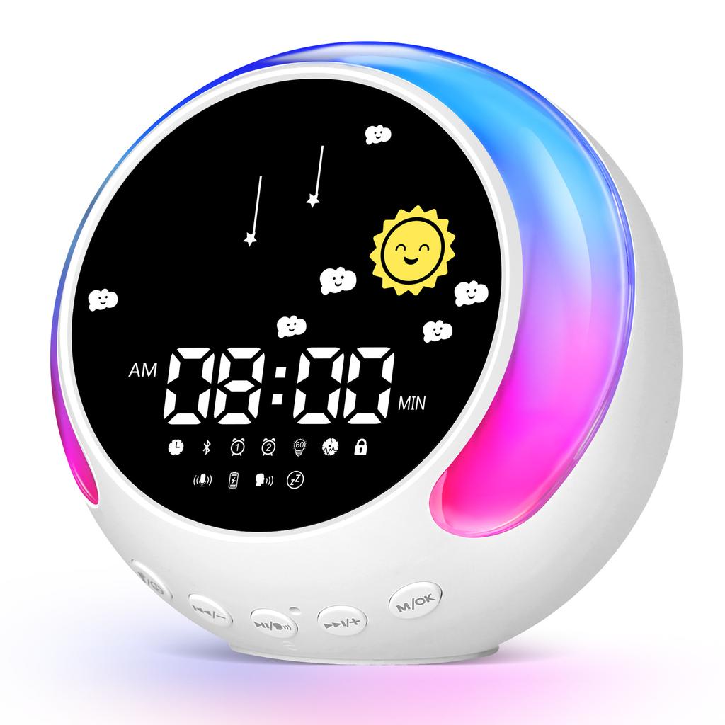 Детский будильник, праздничный подарок, Bluetooth-динамик, сенсорный ночник, RGB-светильник для пробуждения