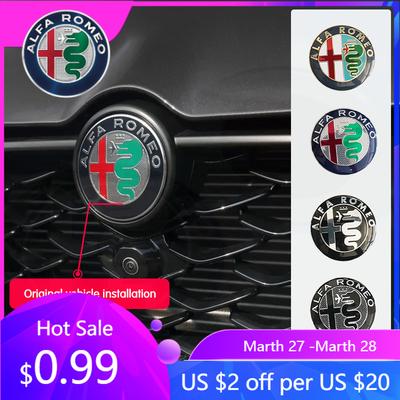 Для Alfa Romeo Для Alfa Romeo 147 159 74 мм Автомобильный передний значок решетки радиатора Giulietta GT Крышки Цент Новый черный/Золотой/Черный серебристый/черный whi