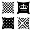 Черно-белый клетчатый узор наволочка для офиса, гостиной, дома, наволочка для автомобиля, украшения