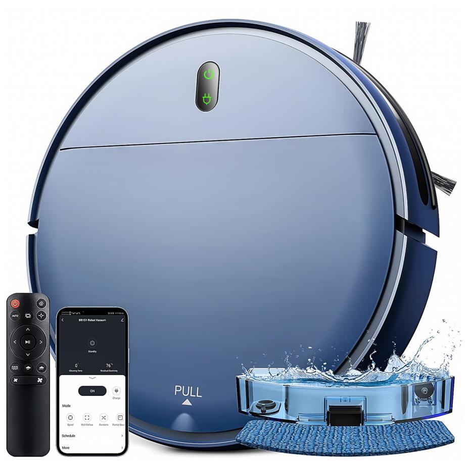 PSBR151 Робот-пылесос Пылесос с сильным всасыванием, 3 в 1 Всасывание/Подметание, Управление Alexa/приложением, 2000 Па, 2500 мАч, Время работы 120 минут,