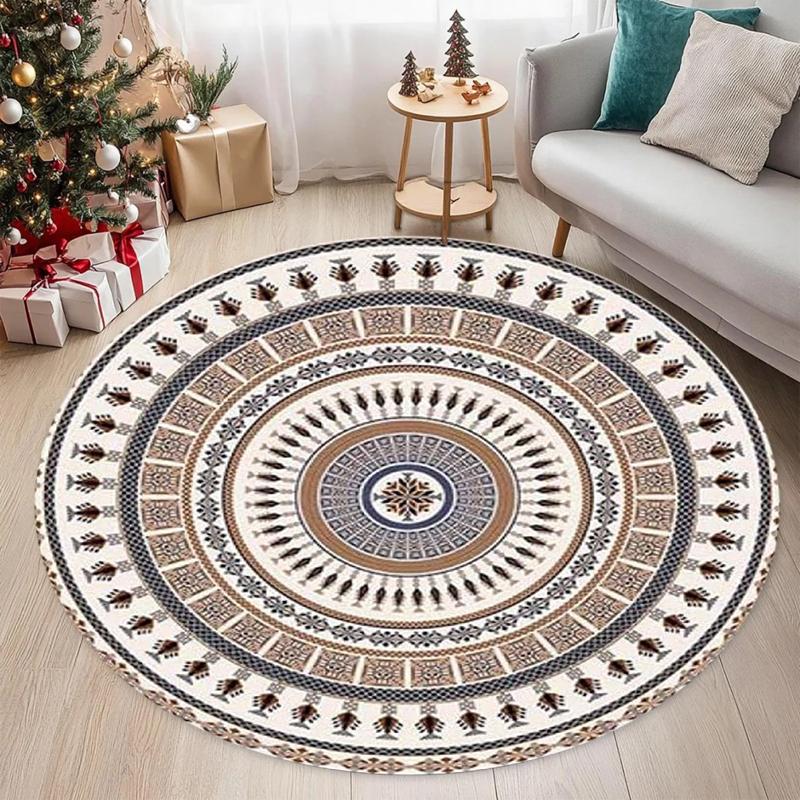 Morocco Round Carpet Lounge Chair Area Rug Soft Non-slip Light Color Living Room Decoration Carpets Washable Cloakroom Floor Mat