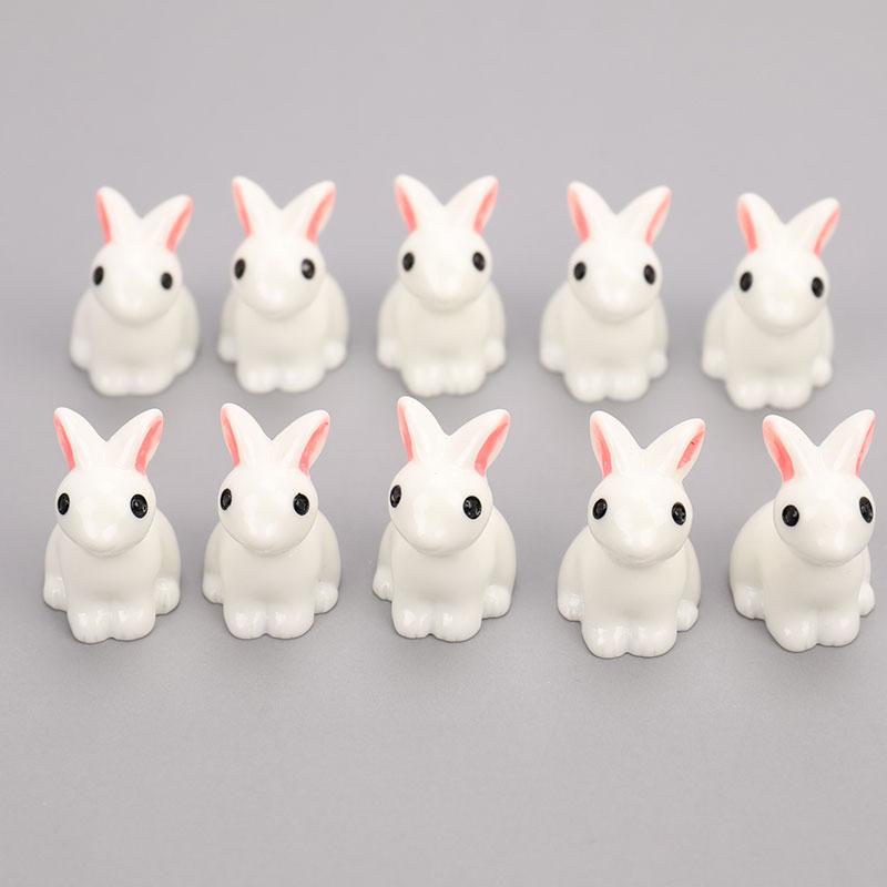 Пасхальное украшение, миниатюрная фигурка зайца, изделие из смолы, мини-кролик, садовый орнамент