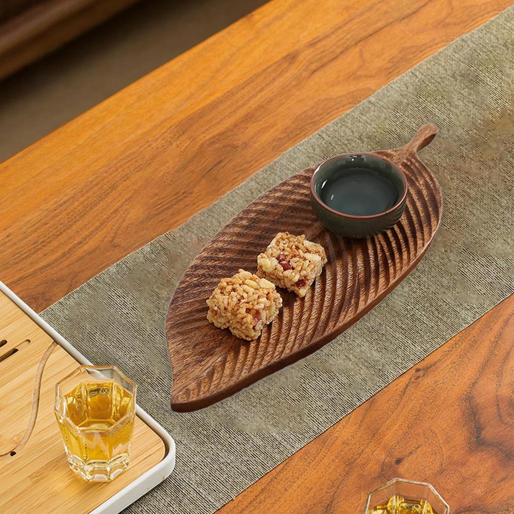 Natural Wood Platter for Breakfast, Ideal Snacks and Beverages