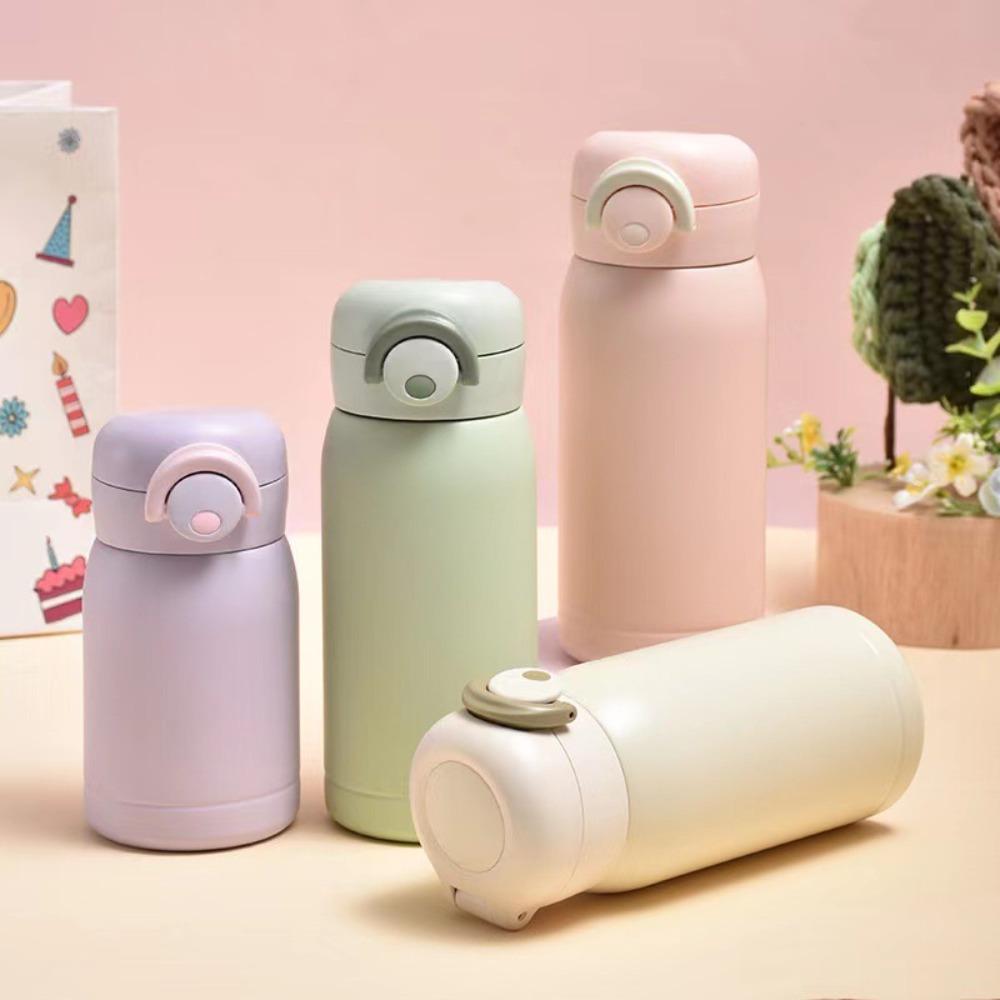 304 Stainless Steel Mini Thermos Cup Pop-up Lock Insulated Pocket Cup Cute Vacuum Flask  Kids