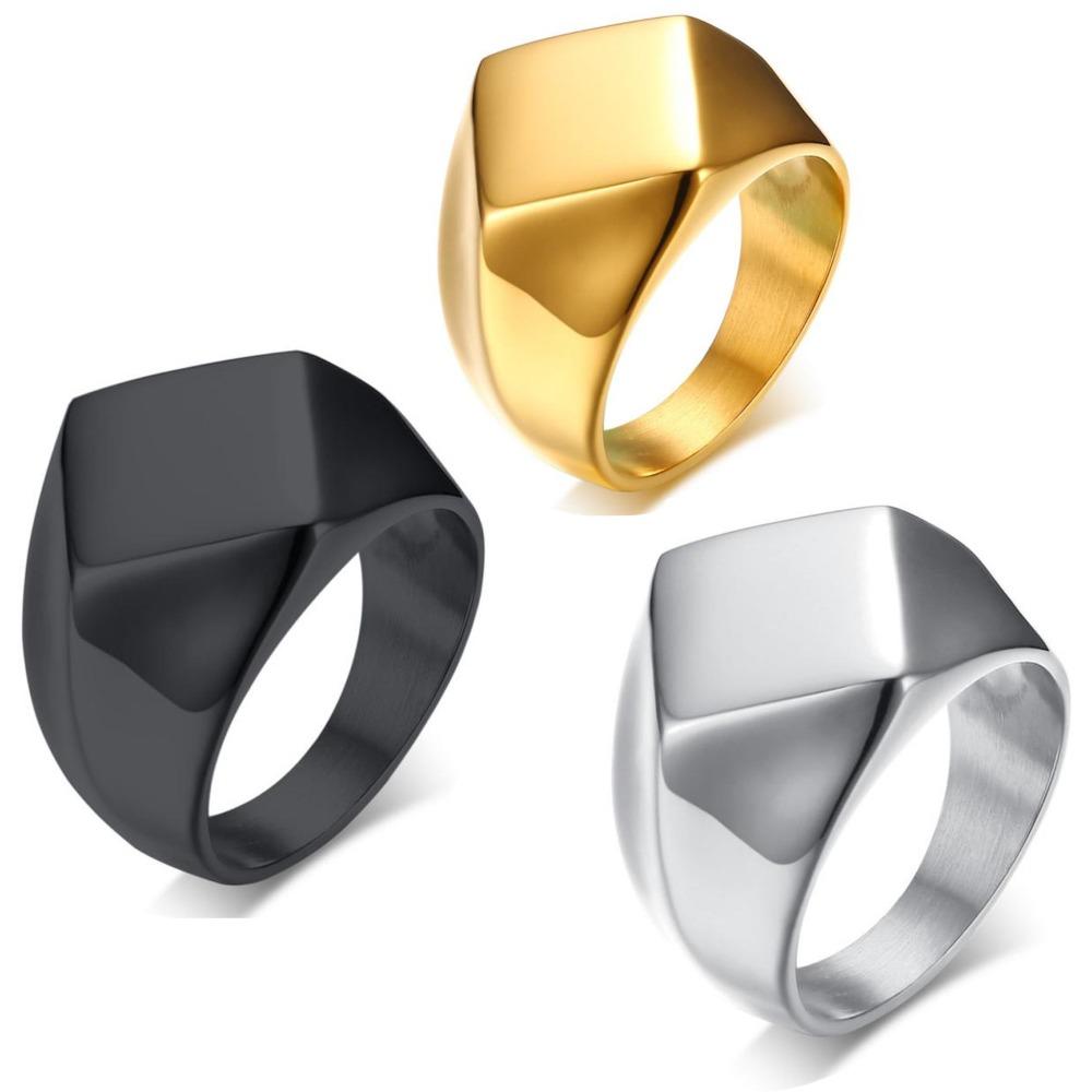 Скандинавское винтажное круглое квадратное неправильной формы гладкое кольцо не ржавеющее модное украшение для женщин