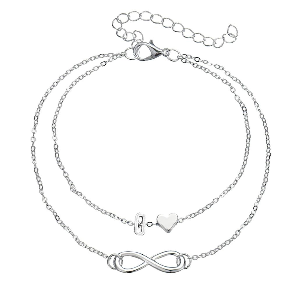 Letter Double Foot Chain Infinite Love Chain Women's Foot Chain Summer Gift Beach Gift For Mother