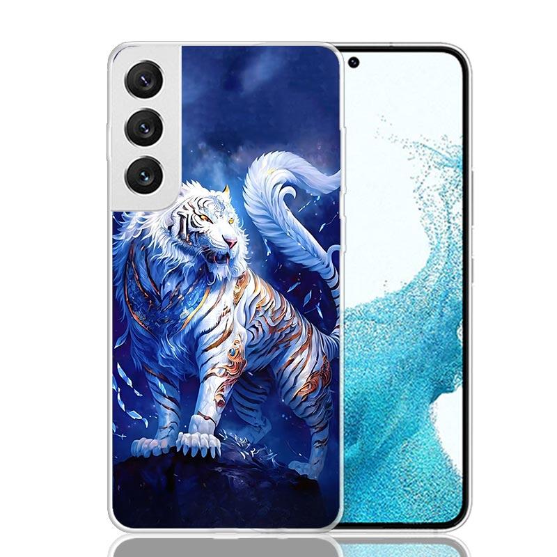 Чехол для телефона с изображением свирепого тигра для Samsung Galaxy S25 S24 S23 S22 S21 FE S20 Ultra S10 Plus Художественный индивидуальный Coque Capa S24 S23
