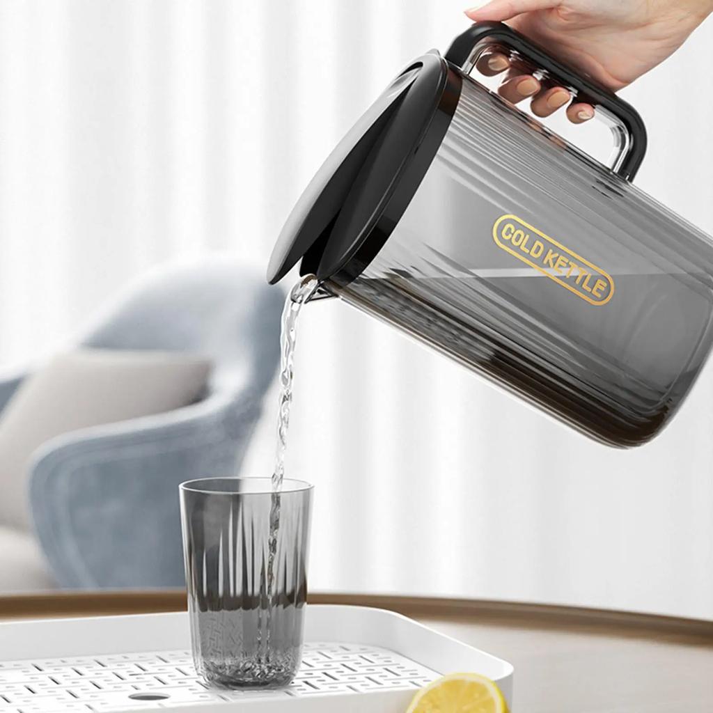 Iced Tea Pitcher Lemonade Kettle and Handle with Lid Juice Water Jug Water Pitcher for Home Office Cold Water Juice Jar