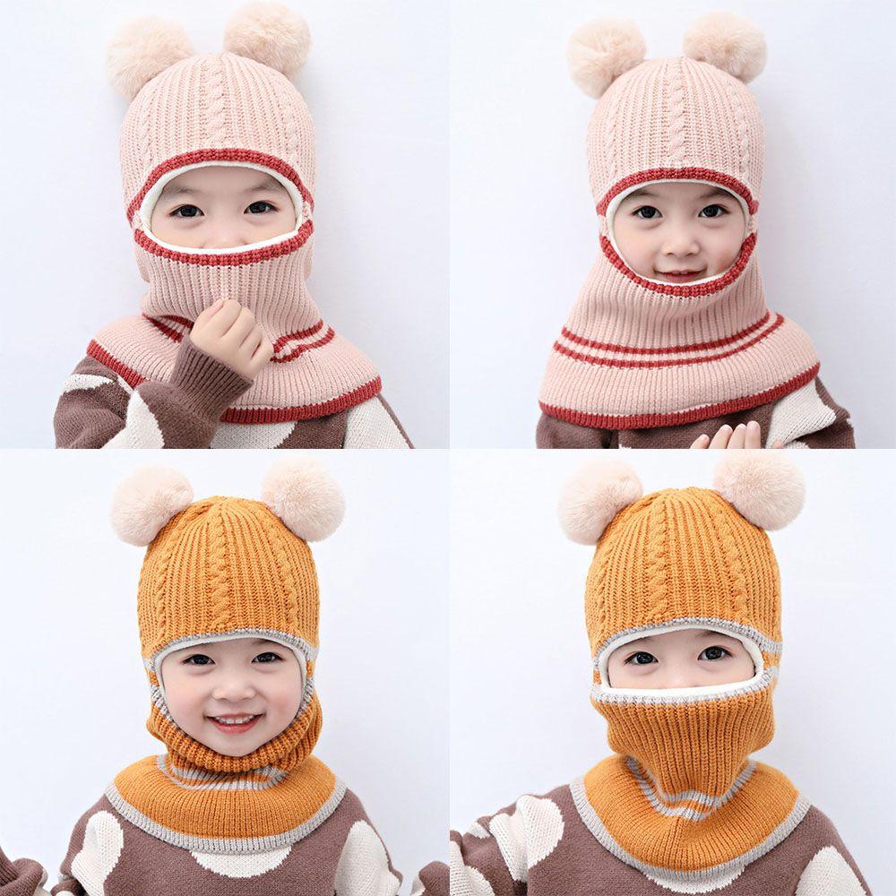 Маска-шапка Зимняя теплая детская шапка-бини Мультяшная шапка-балаклава Детская вязаная шапка Защита шеи и лица