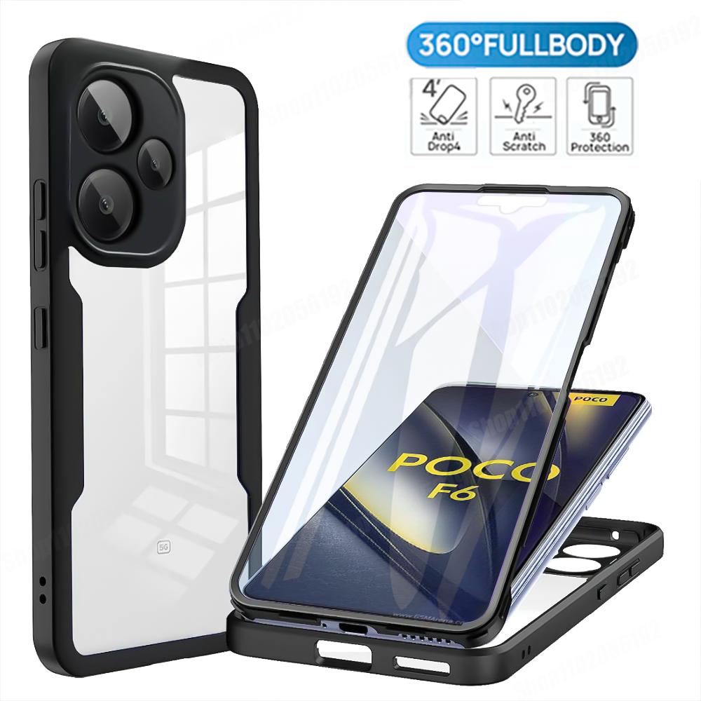 Чехлы с полной защитой 360 для POCO F6 F5 F4 F3 X7 X6 Pro X5 X4 GT X3 NFC M6 M5S M4 M3 Pro 5G, противоударный чехол для телефона