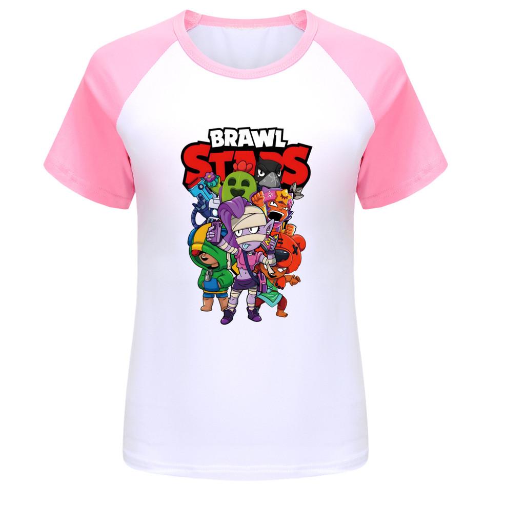 4094 Футболка с принтом Brawl Stars для мальчиков и девочек, с рукавами реглан