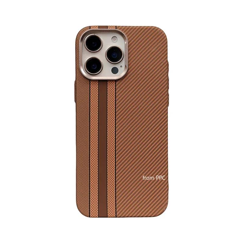 Чехол-накладка Carbon Relief MagSafe для iPhone 15 16 Pro Max Беспроводная зарядка Магнитный чехол для телефона Сплав Кольцо для камеры Жесткий ПК Funda