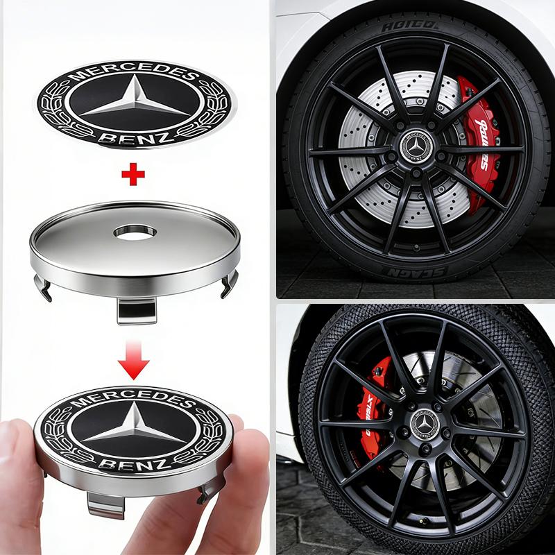 4PCS Car Wheel Center Hub Cap Sticker Accessories For Benz AMG CLA CLS C180 C200 W204 W205 Exclusive A C E R V Class CQ1
