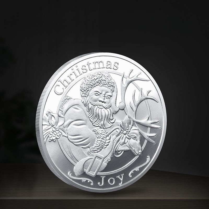 Памятная монета с оленями Санта-Клауса и Рождеством, золотая монета, детская;s Новогодний подарок Рождественский новогодний подарок