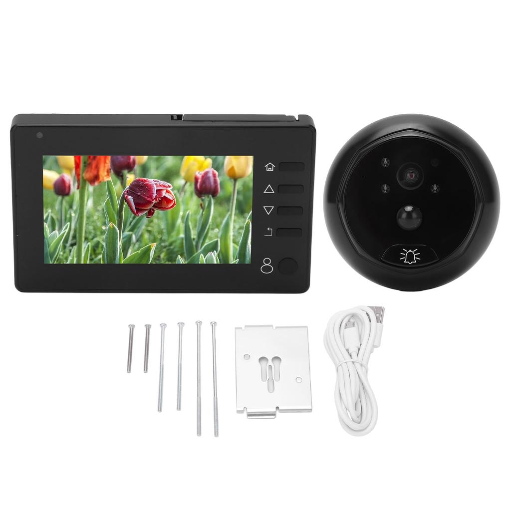 Digital Peephole Viewer Video Doorbell Camera 4.3in Indoor Monitor PIR Motion Detection Night
