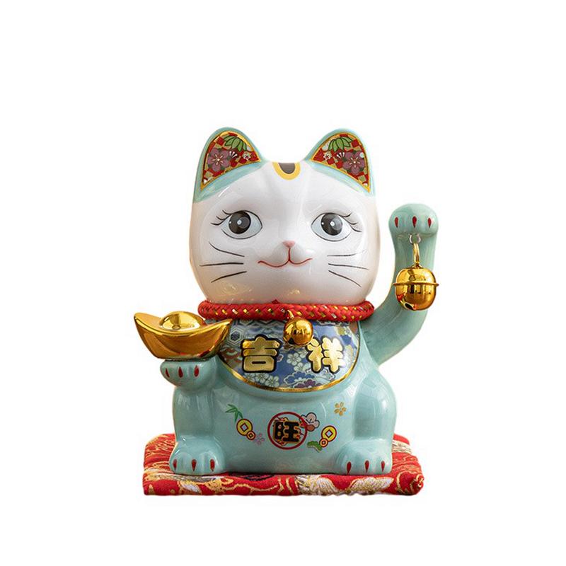 5-дюймовая керамическая монета Maneki Neko Lucky Cat Копилка Фортуна Цветная кошачья копилка Украшение для дома Подарочная фигурка фэн-шуй