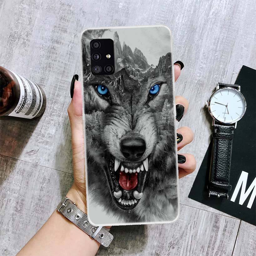 Чехол для телефона "Злой животный волк свирепый" для Samsung Galaxy A52 A32 A22 A12 A02S A50S A30S A51 A31 AA71 Note 20 Ultra 10 S10 Plus Gal