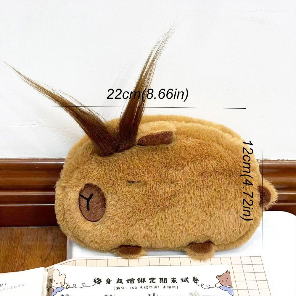 Storage Bag Capybara Pencil Bag Pen Holder Plush Pen Case Cute Capybara Stationery Bag  Office