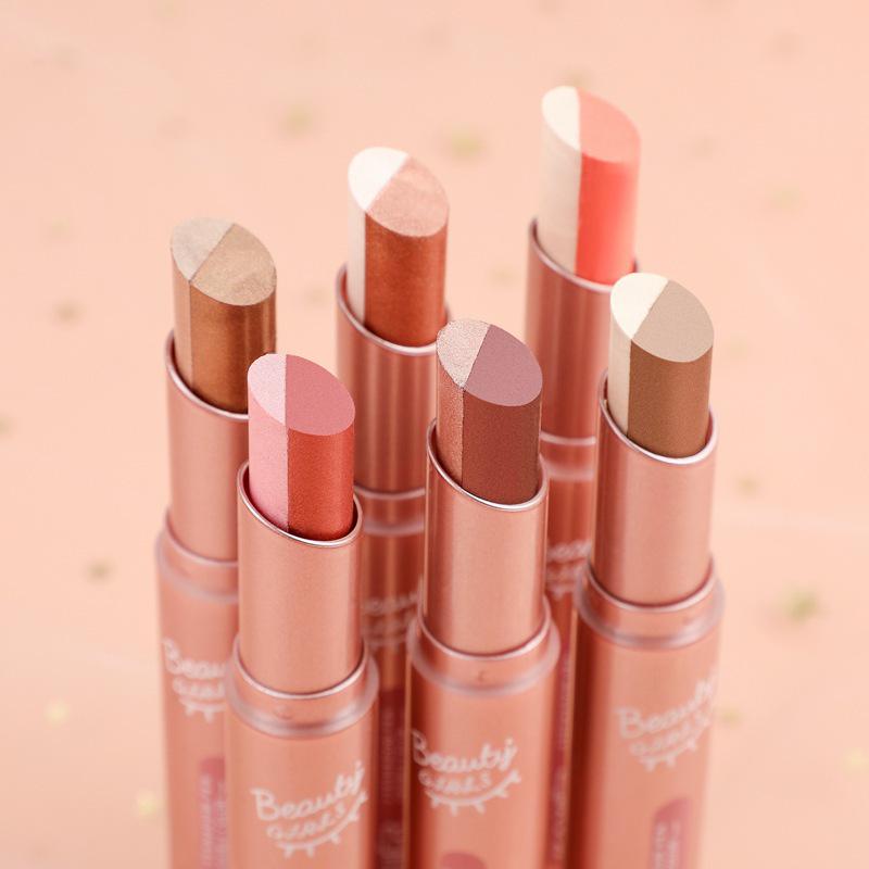 Cahill Мерцающие тени-стик с градиентом - Двухцветные, Стойкие к смазыванию, Макияж в земляных тонах