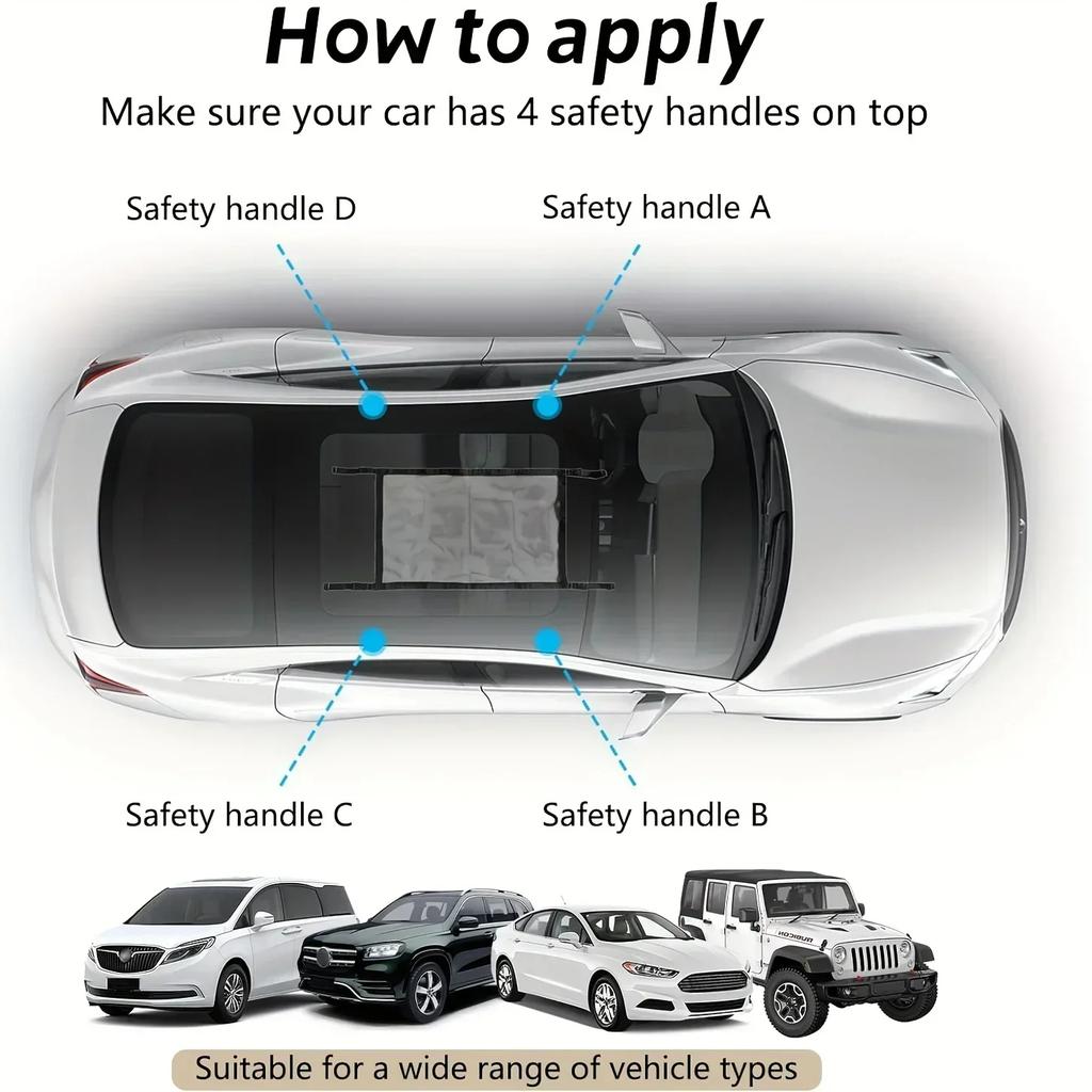 Карман-сетка для груза на потолок автомобиля, Сетка для хранения на потолке автомобиля, Прочная, Регулируемая грузоподъемность, Органайзер-сетка для груза на крышу, для внедорожника