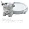 Ring And Earring Organizer Highland Cow Jewelry Storage Tray, Round Tray 3D Printed Desktop Ornament Organizer, Decorative Tabletop Container