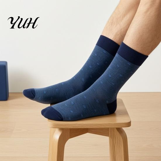 Men Argyle Crew Socks Socks, Plus Size, Colorful Striped Cotton Retro Casual Dress Thickened Autumn Winter for Cold Weather Soft Breathable Footwear